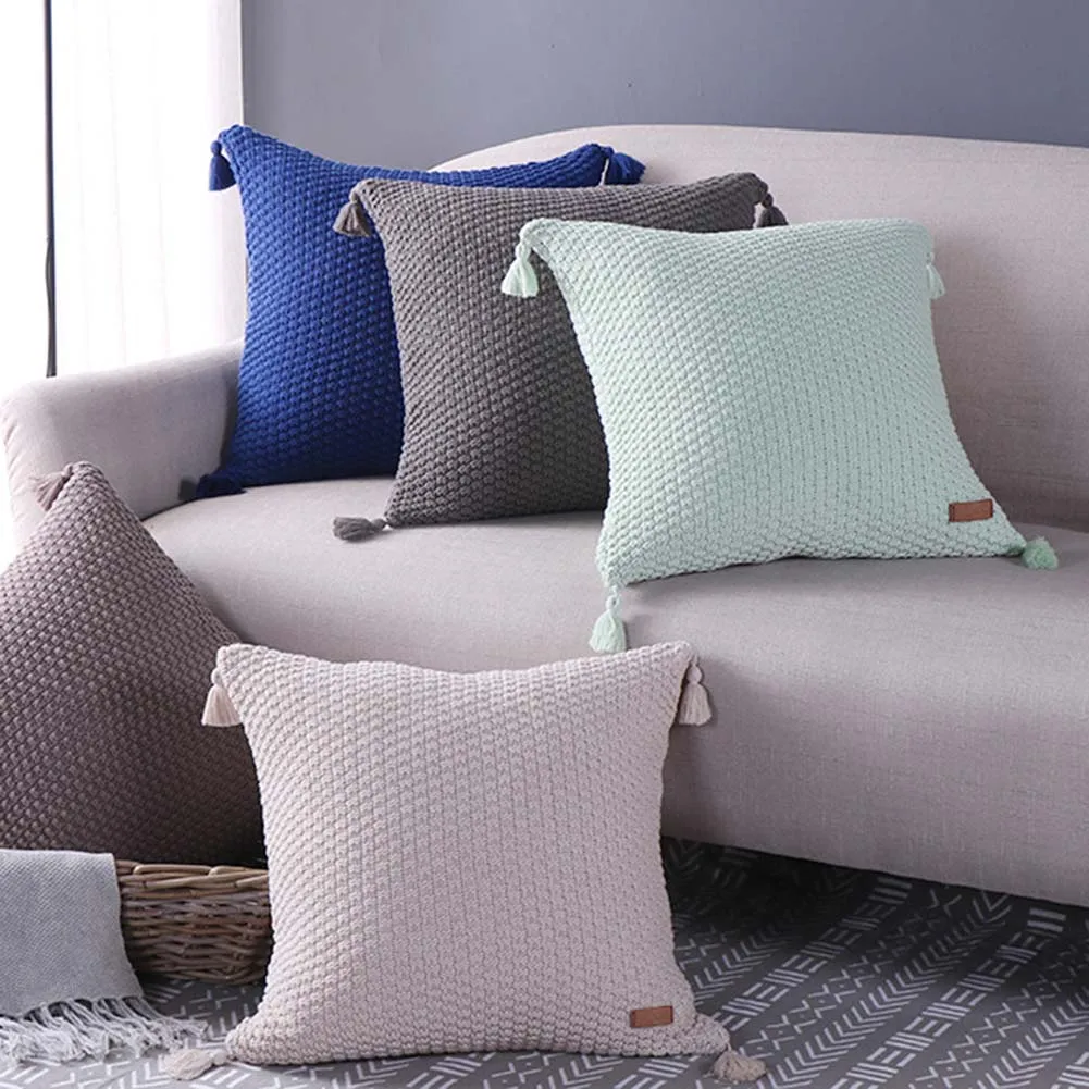 Modern Cushion Cover Wool Knitted Home Textile Removable Pillow Case