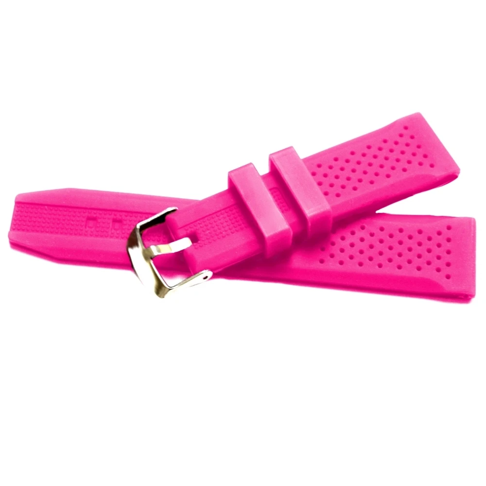 

20mm Deep Pink Color Silicone Jelly Rubber Ladies Watch Band Straps WB1051Y20JB