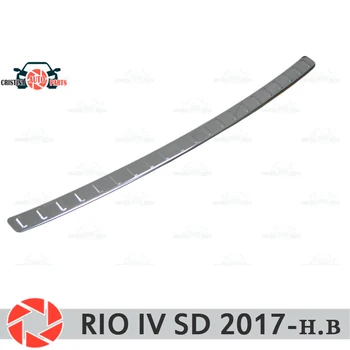 

For Kia Rio IV 2017- SEDAN guard protection plate on rear bumper sill car styling decoration scuff panel accessories molding