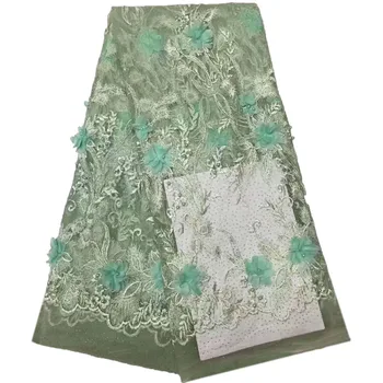 

Bridal Nigerian Wedding Lace Materials 3D Lace Fabric High Quality 2018 African Lace Fabric On Sale Beads Lace Fabric HJ926-2