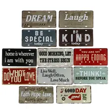 Девиз доска для писем жестяная вывеска железа Язык номерного знака декоративное настенное украшение из металла украшение для кофейни-бара домашний декор 15x30 см