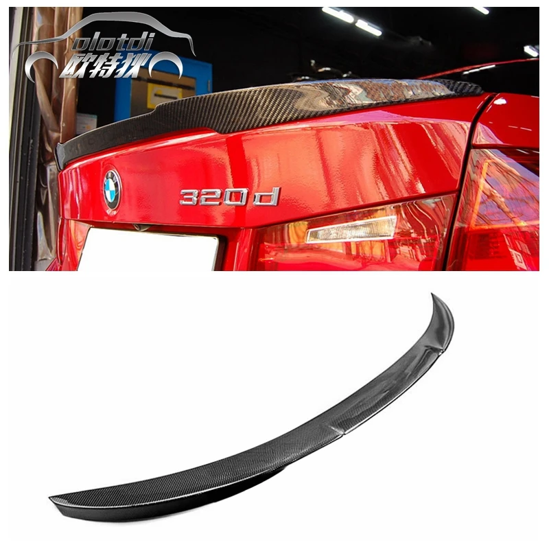 V style carbon fiber rear spoiler car trunk lip auto boot wing spoiler
