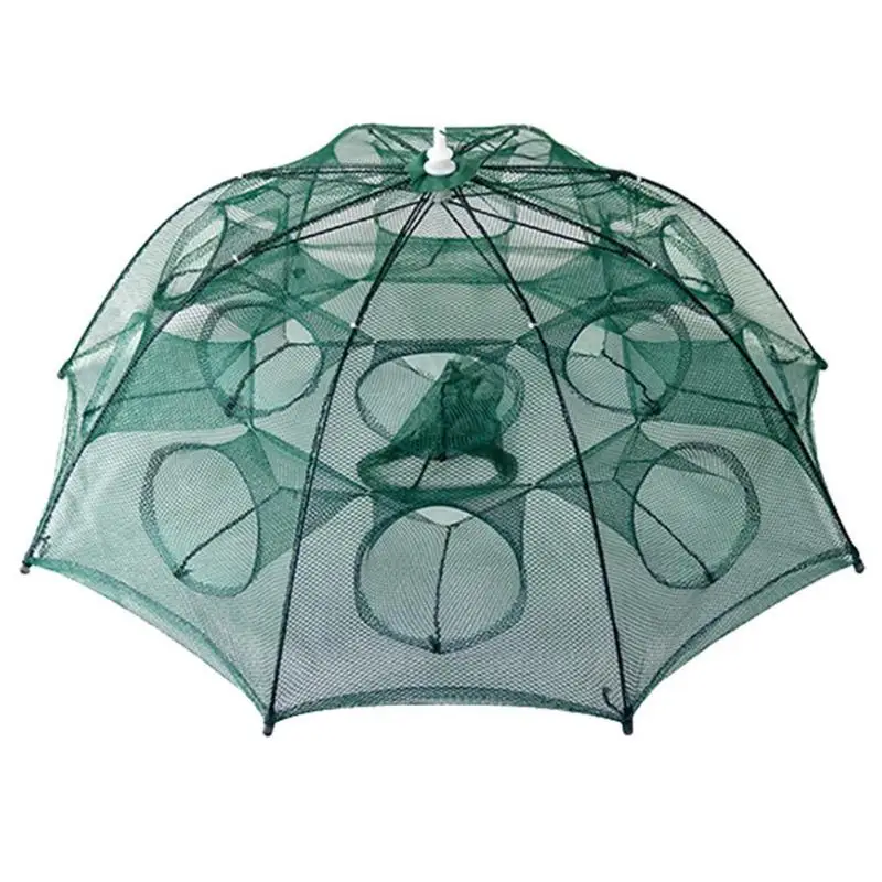 

Portable Automatic Folding Umbrella Type Fishing Net Shrimp Cage Crab Fish Trap Cast Net 6 8 10 12 16 20 Holes Pesca Iscas Tools