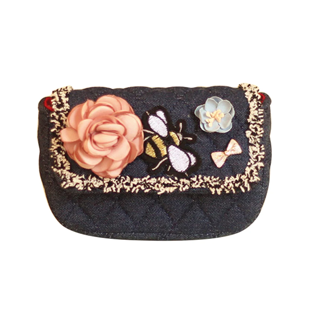 

Vintage Butterfly Embroidered Flower Girl Chain Mini Shoulder Crossbody Bag
