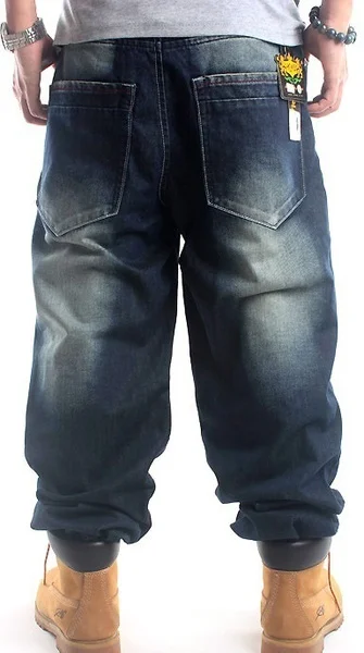 Хип-хоп мужские джинсы модные AKA стиральная вышивка Свободные повседневные мешковатые штаны