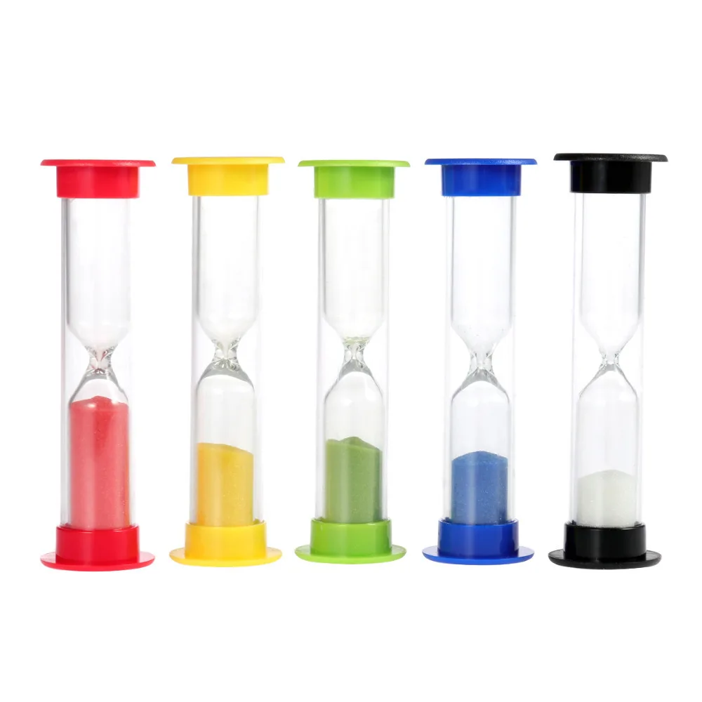 

5pcs 30second/1minute /3minutes /5minutes /10minutes Colorful Hourglass Sandglass Sand Clock Timers (Random Color)
