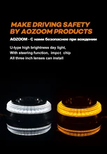 AOZOOM Luz Principal Do Carro U Tipo LED de Luzes Diurnas com função de direção, Todas As lentes de 3 polegada pode instalar