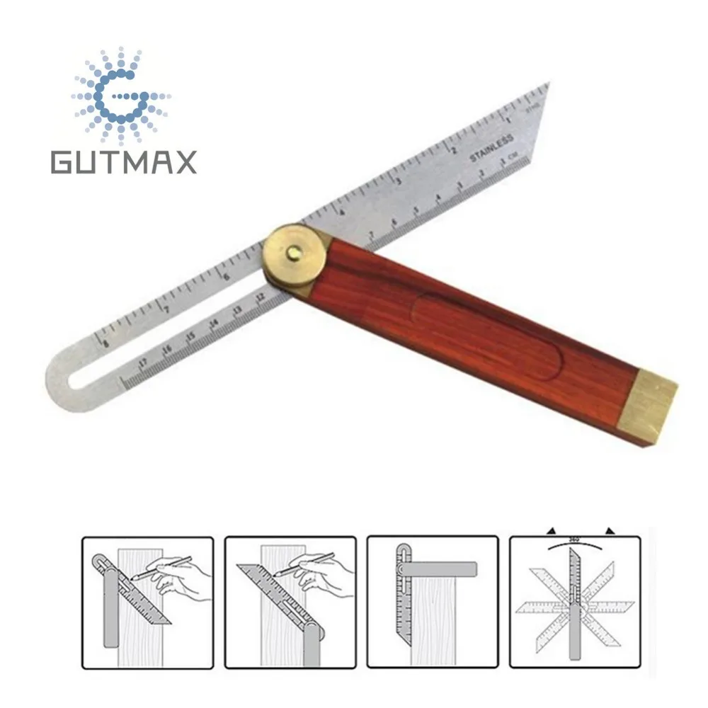 

Angle Rulers Gauges 230mm Sliding T-Bevel With Wooden Handle Level Measuring Tool wooden marking gauge HY12