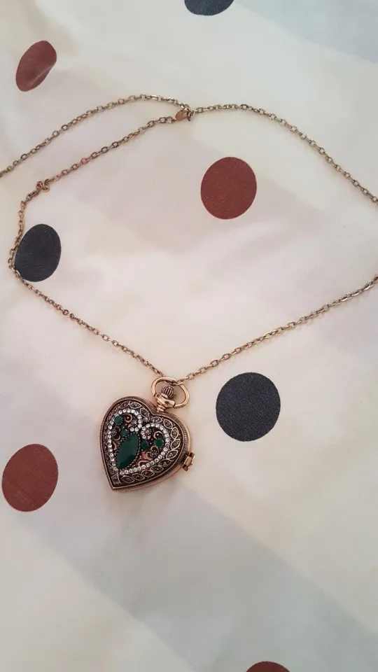 Vintage Heart Clock Necklace Zavi Allura