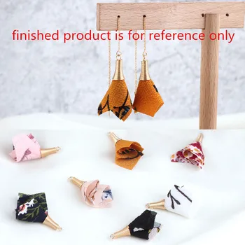 

Diy jewelry making 50pcs/lot flowers pattern print Chiffon tassel pendants florals charms fit earrings/garments accessory