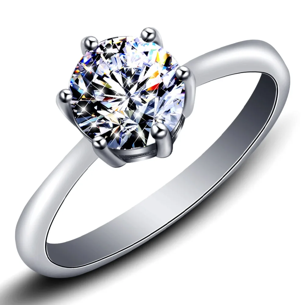 

DOTSHE Romantic Wedding Rings Women Jewelry Cubic Zirconia Ring for Women Men Copper Silver Ring Girl Crystal Jewelry Wholesale