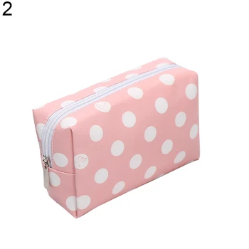 

Women Fashion Makeup Beauty Tools Storage Striped Dot Cosmetic Bag Pouch