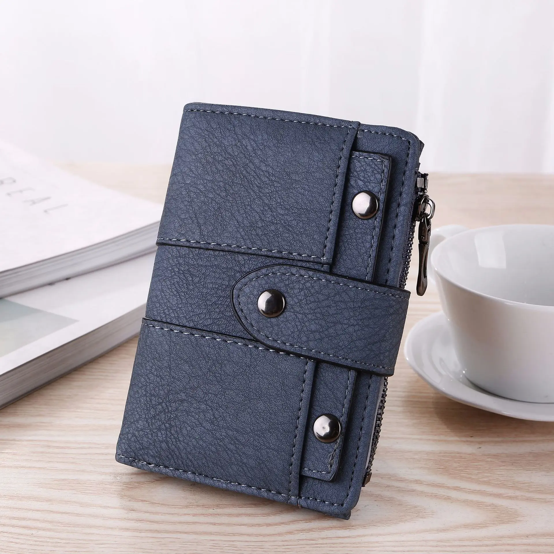 

Summer Short Fund Matting Ma'am Student Three Fracture Penny Package Willow Nail Hasp mini woman Wallet women