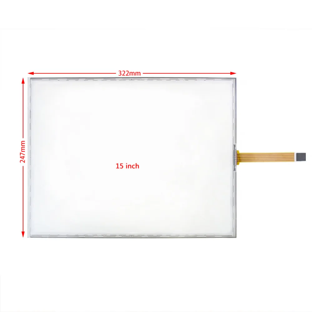 Resistive Industrial Touch Screen Placa Controladora Painel de Vidro Novo 15 Fios 322x247 mm 247x 322 mm - Imagem 6