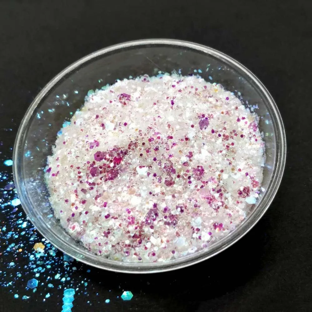 

Mermaid Cove Glitter 50g Custom Powder Mix Loose Chunky Glitter for Polish Glitter Nail Art Decoration Festival Glitter Sparkle