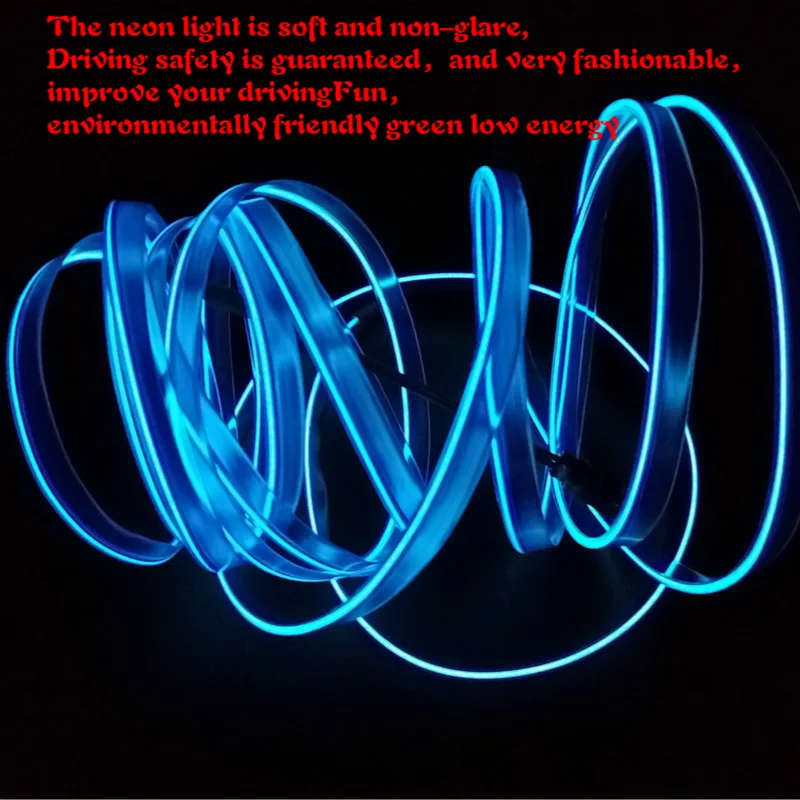 JURUS 5 метров 10 цветов освещение салона автомобиля подсветка для автомобиля атмосферная лампа Светодиодная лента El провод 12 в прикуриватель инвертор