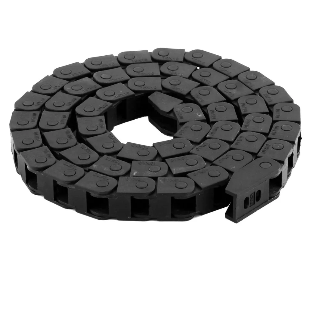 

Plastic Cable Drag Chain Wire Carrier 10mm x 10mm 1.11m Length Black For CNC Tools Transmission Chains Power Transmission Parts