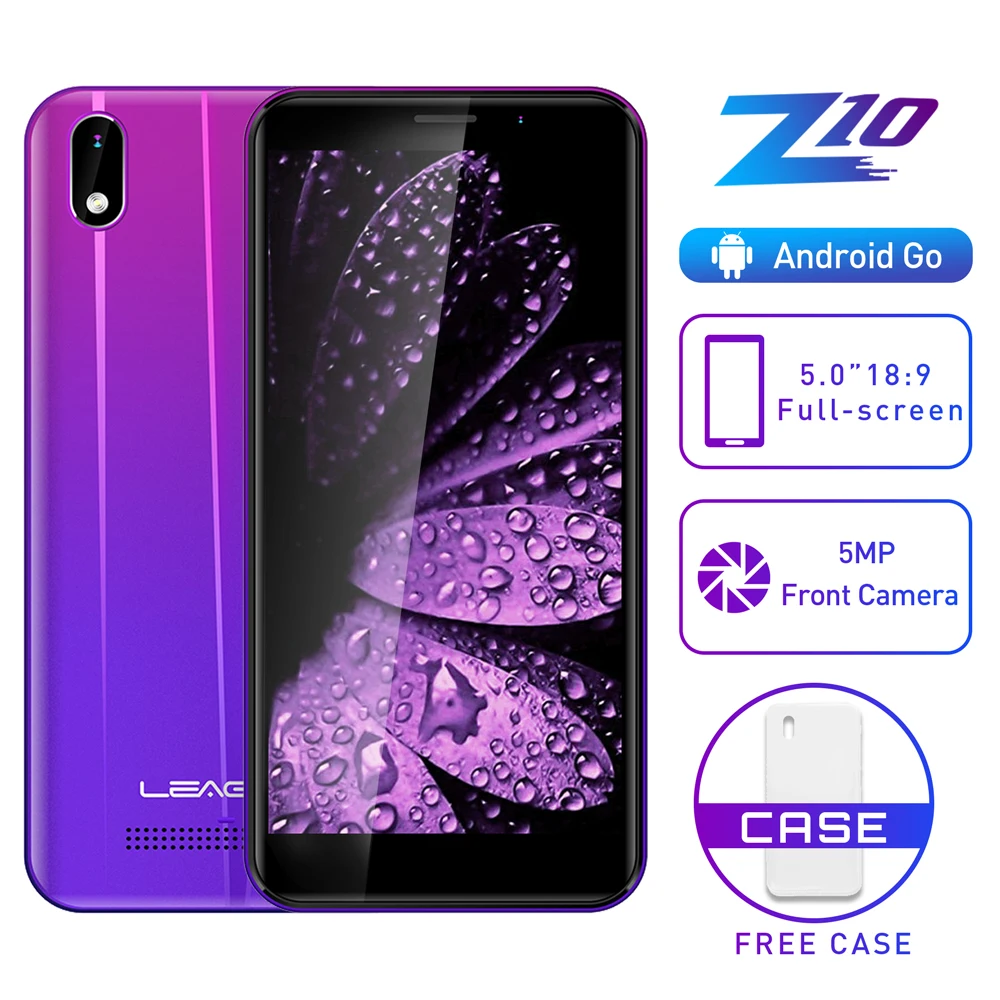 LEAGOO Z10 Android мобильный телефон 5,0 "18:9 дисплей 1 ГБ ОЗУ 8 Гб ПЗУ MT6580M четырехъядерный 2000 мАч 5MP камера 3g смартфон