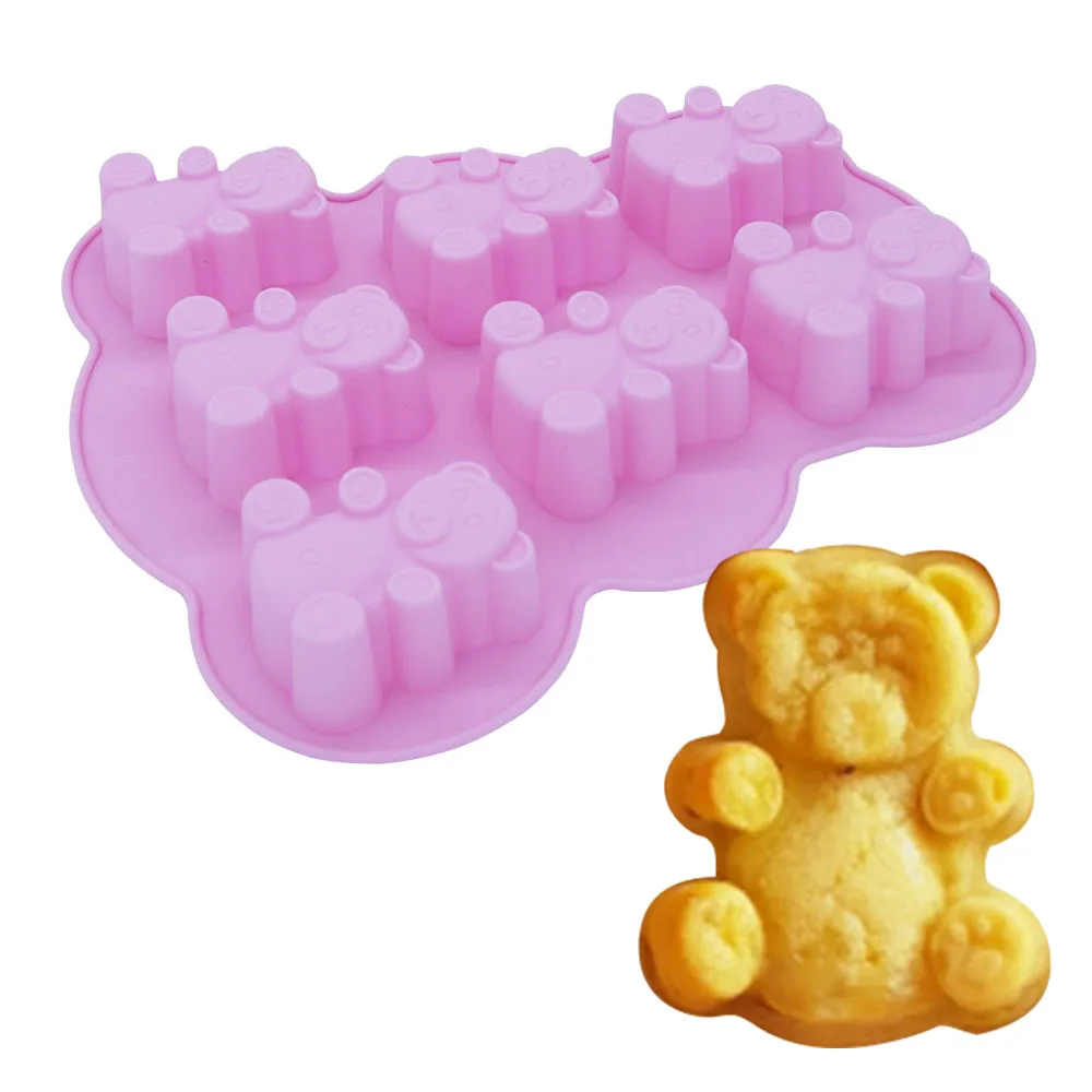 

7 Grids Bear Shaped Silicone Mold 3D Fondant Cupcake Pudding Chocolate Mould Cake Decoration Tools Bakeware Pastry Tools