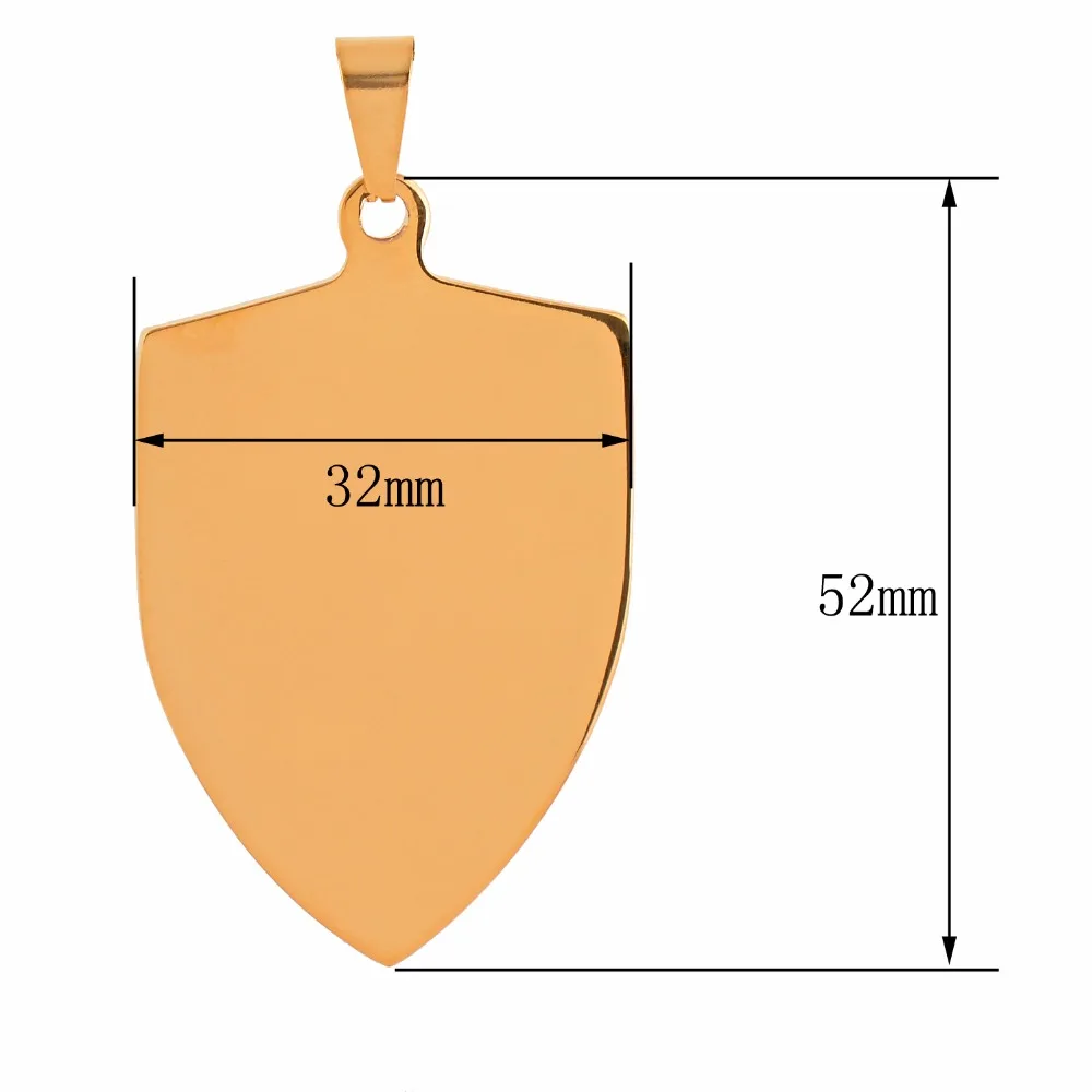 10Pcs Men Jewelry Stainless Steel Customized Dog Tags Pendant Name Engraved Shield Shape Necklace Jewelry Wholesale Dropship 2