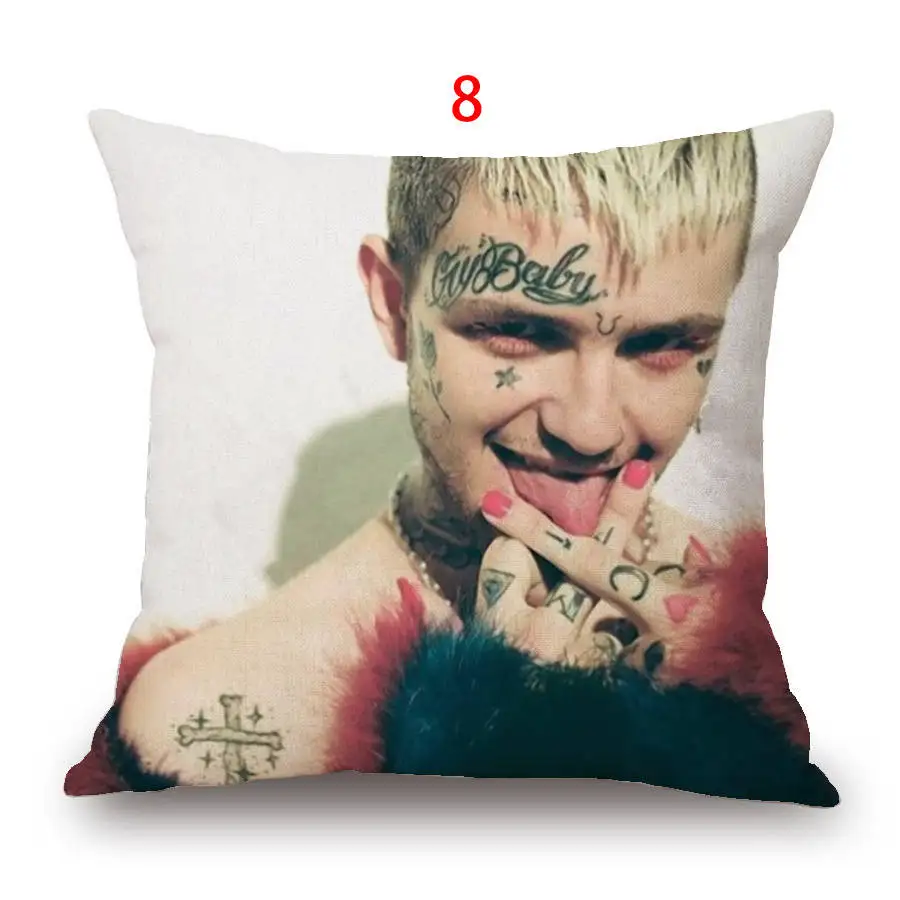 45x45 Lil Peep Home Декоративная льняная наволочка для подушки Pop Singer Print Throw Наволочка