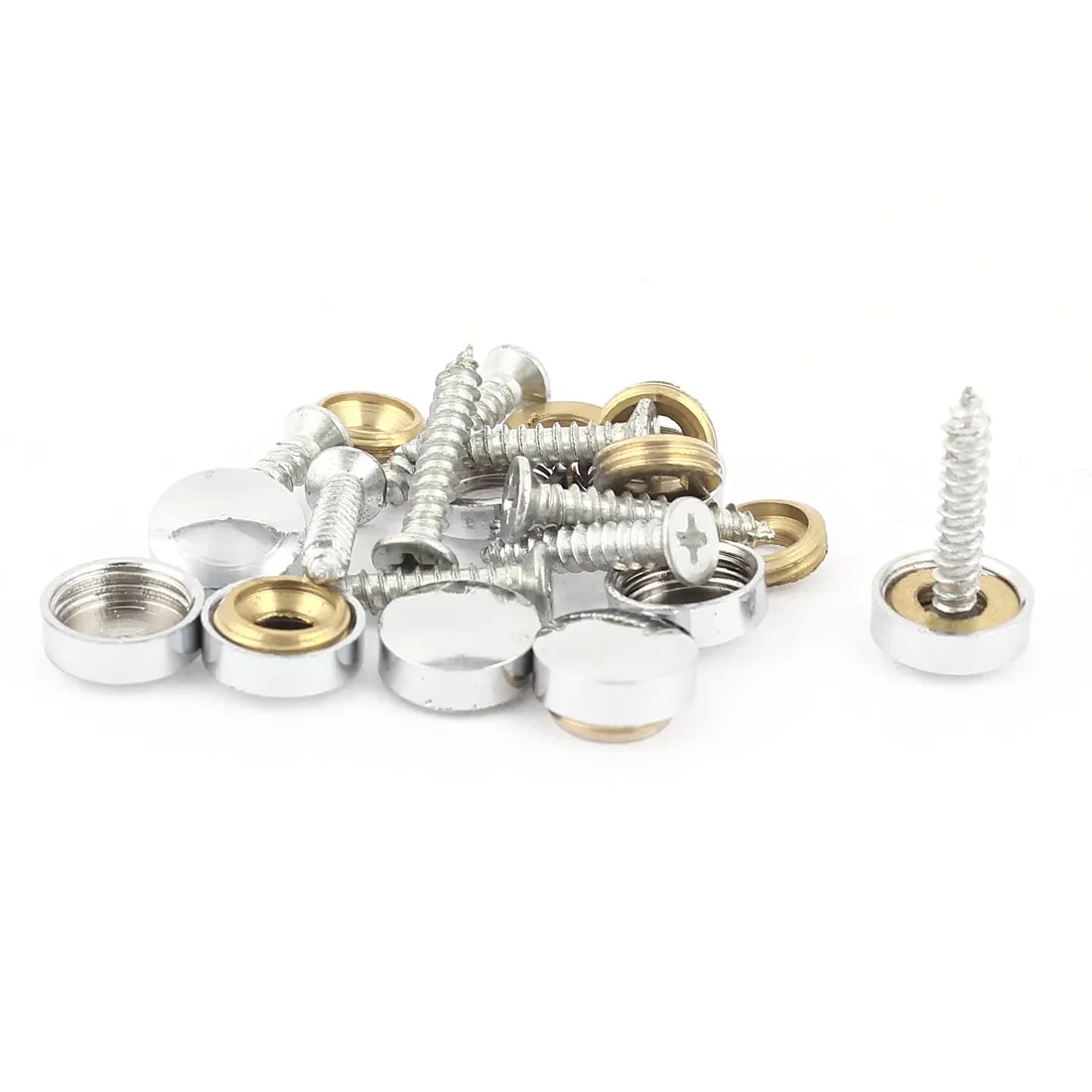 

9 Pcs Silver Tone Decorative Fittings 12Mm Screw Caps Tea Table Mirror Nails
