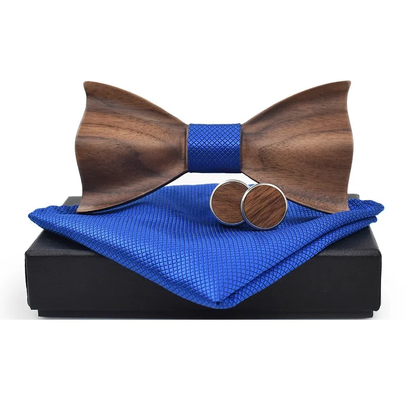 Классический 3D рельефный деревянный лук галстук набор плед квадратный полотенце запонки Досуг Массивная древесина Защита окружающей