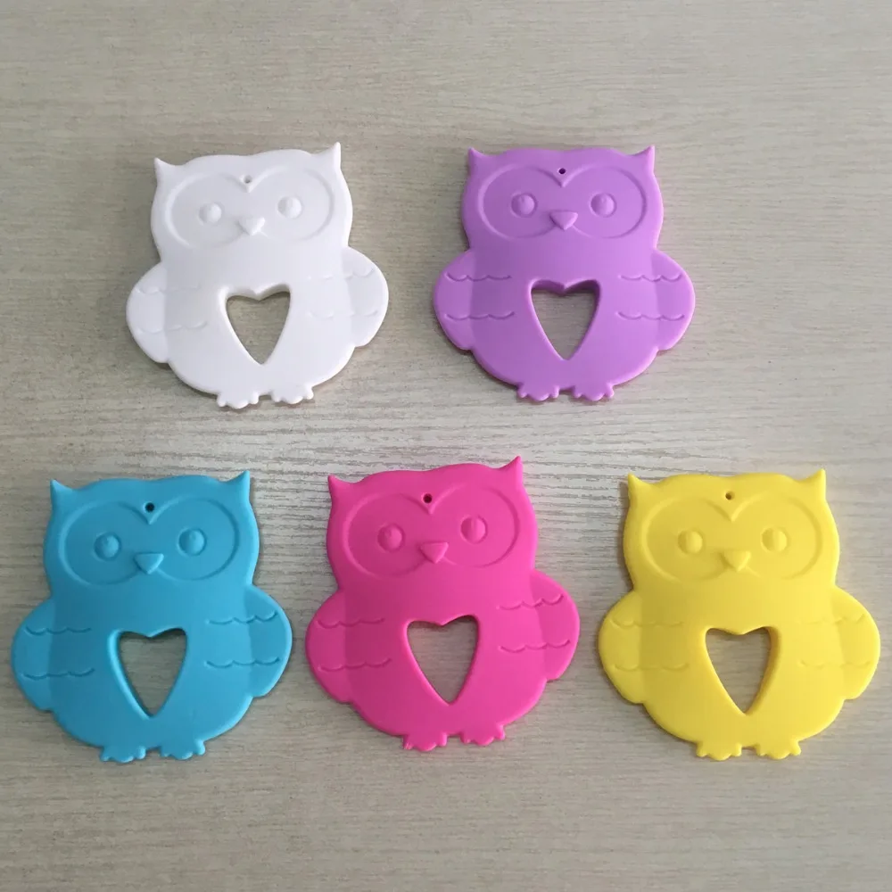 100% Food Grade Silicone Owl Teether Non-toxic Baby Teething Toy BPA Free Baby Teething Owl Baby Chewable Owl