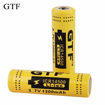 

GTF original 3.7v 1200mah real li-on high discharge battery 14500 1200mAH for rechargeable e-cigarette batteries power