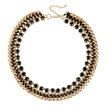 Lureme Fashion Style Luxury Jewelry Alloy with Crystal Coarse Chain Necklace for Women Chorkers Necklaces (01003936)