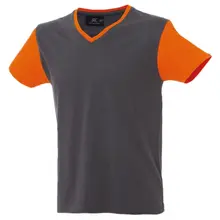 Футболка хлопковая серая/оранжевая