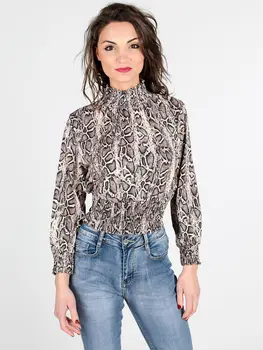 

Turtle neck leopard defined waist long sleeve bottoming shirt short top