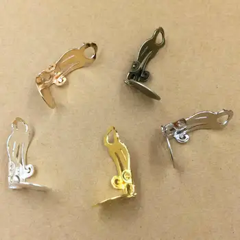 

100 PCS 10mm Iron Ear Clips For Women Non Piercing Earring Clips Ear Wire Hooks Findings For Jewelry Making