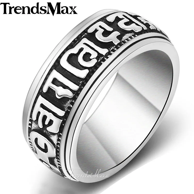 Trendsmax Trendy Mens Women Magic Runes Wedding Engagement Band Ring 316L Stainless Steel Ring HR335
