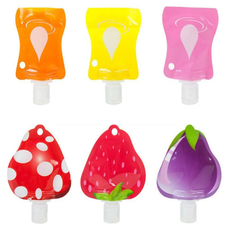 

Aihogard 1pc 6 Styles Mini Cute Fruit Portable Polymer Empty Shampoo Bottle For Traveler Cosmetic Cream Travel accessories