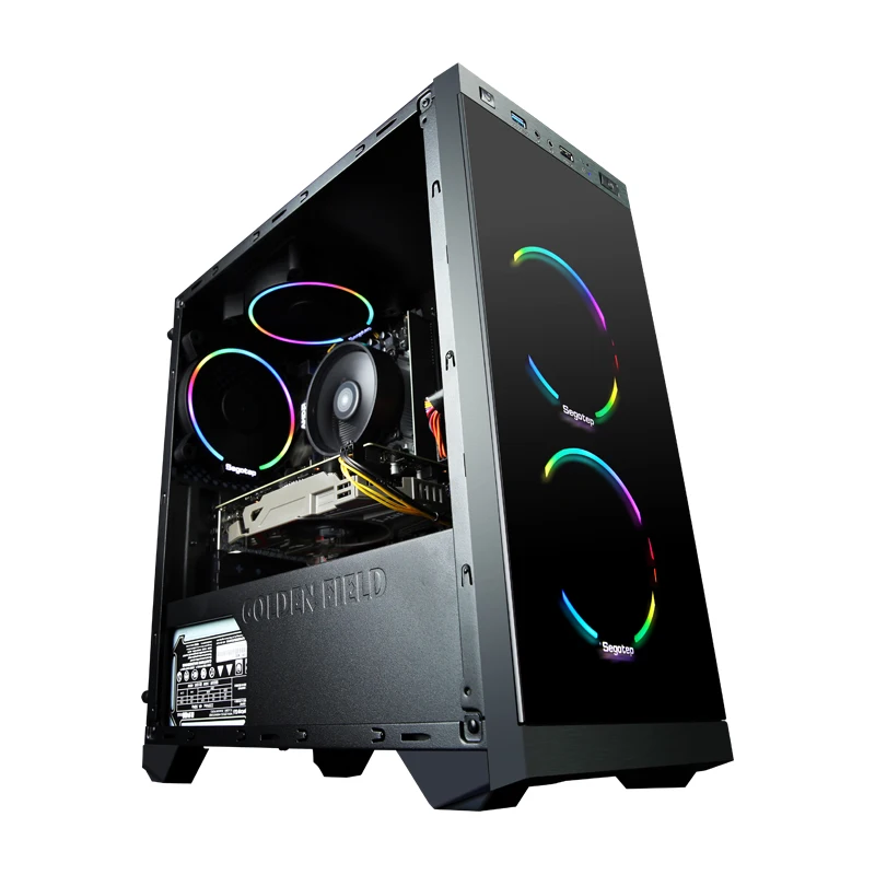 A1 AMD Ryzen5 2600 GTX1060 120GB SSD Gaming Desktop PC Computer 8GB RAM Home Desk 5 Colorful Fans