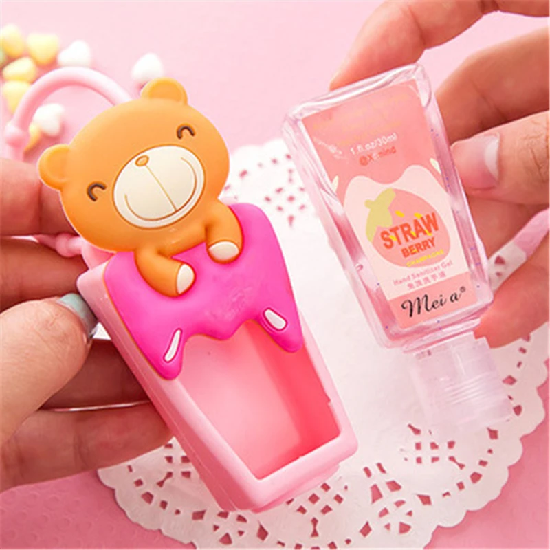 

1743 Q fun cute bear fruit portable hand sanitizer hanging type cleaning liquid