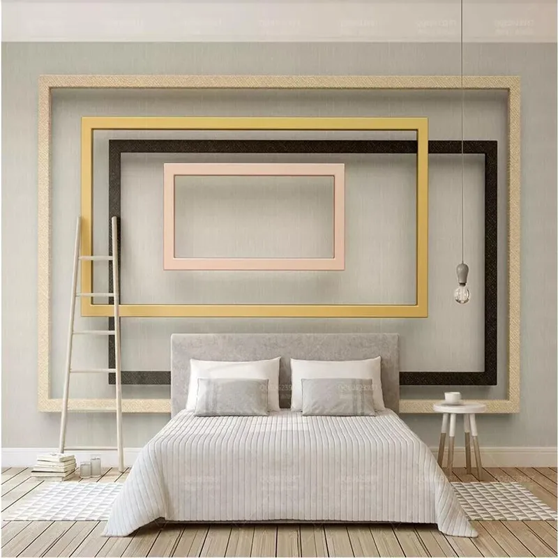 

Metal stitching line 3D TV background wall high-grade wall cloth manufacturers wholesale wallpaper mural photo wall