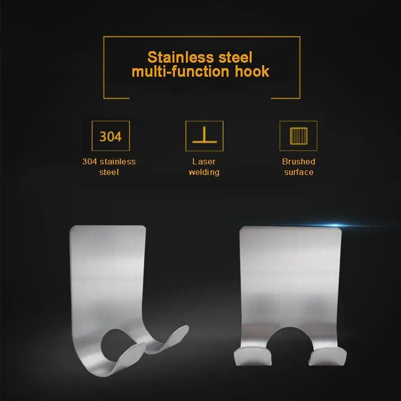 1Pcs Wall-mounted Stainless Steel Razor Holders Wall Adhesive Shaver Storage Racks Kitchen Door Bathroom Sticky Hooks For Plugs (14)