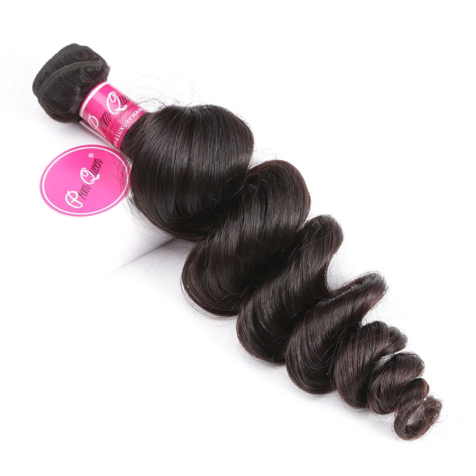 Prom Queen Loose Wave Virgin Human Hair 1 3 4 Bundles Malaysian