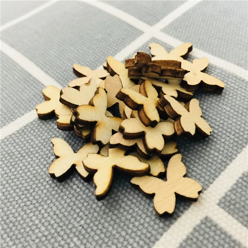 25pcs 40mm Wooden Butterflies Cutout MDF Wooden Craft embellishments