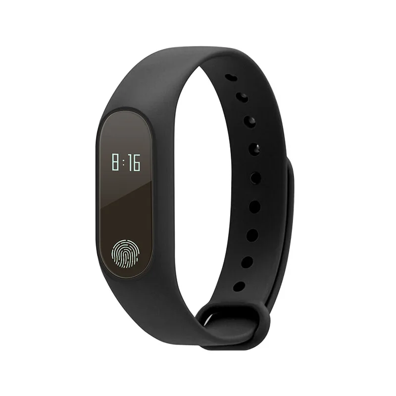 Черный M2 Smart Bracelet Pedometer Smart Wristbands Fitness Tracker Bluetooth Smartband Waterproof Sleep Monitor Wrist Watch - Цвет: Черный