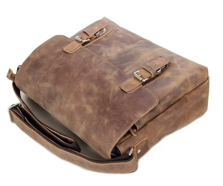 Taschen Schulter Lässig Brown Crossbody Vintage Business Umhängetasche Echt Herren Natürliche Rindsleder Männlichen Leder Aktentaschen 2018 w7xZ6qZ0P