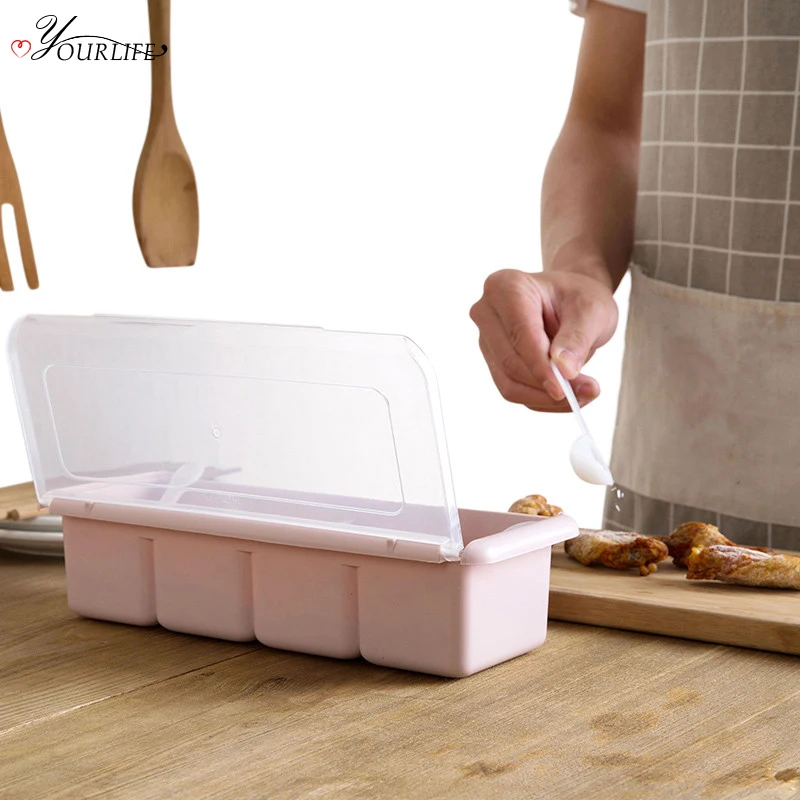

OYOURLIFE 1pc Creative Spice Jar Seasoning Box Kitchen Spice Storage Bottle Jars Salt Pepper Cumin Powder Box Tool