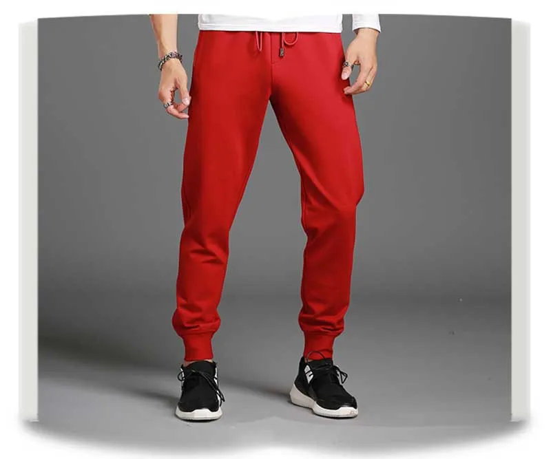 Весна Осень Мода Твердые Брюки Мужчины Случайные Штаны Slim Fit Бегунов Высокое Качество Упражнение Хип-Хоп Брюки Мужской Одежды