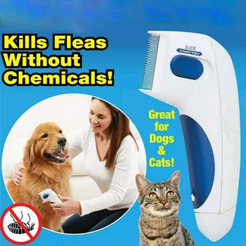 

Cat Dog Electric Terminator Brush Pet Head Lice Kills Hair Cleaner Grooming Comb For Cats Dogs Physical Flea Tick Capture Comb