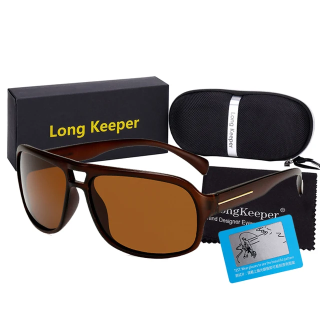 Long Keeper Polarized Square Shape Sunglasses For Men Driving Safety