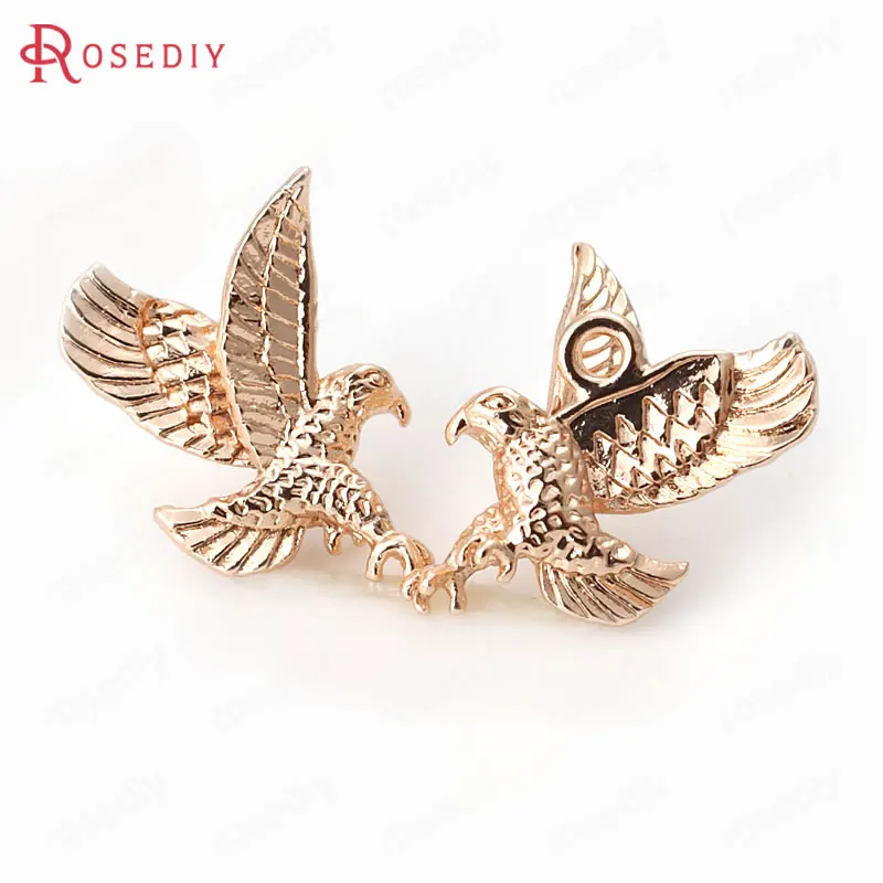 

6PCS 11x17MM 24K Champagne Gold Color Plated Brass Eagle Charms Pendants High Quality Diy Jewelry Accessories