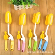 2Pcs Baby Milk Feeding Bottle Brush Handly Portable Nylon and Sponge Tube Cleaner Bottle Brushes