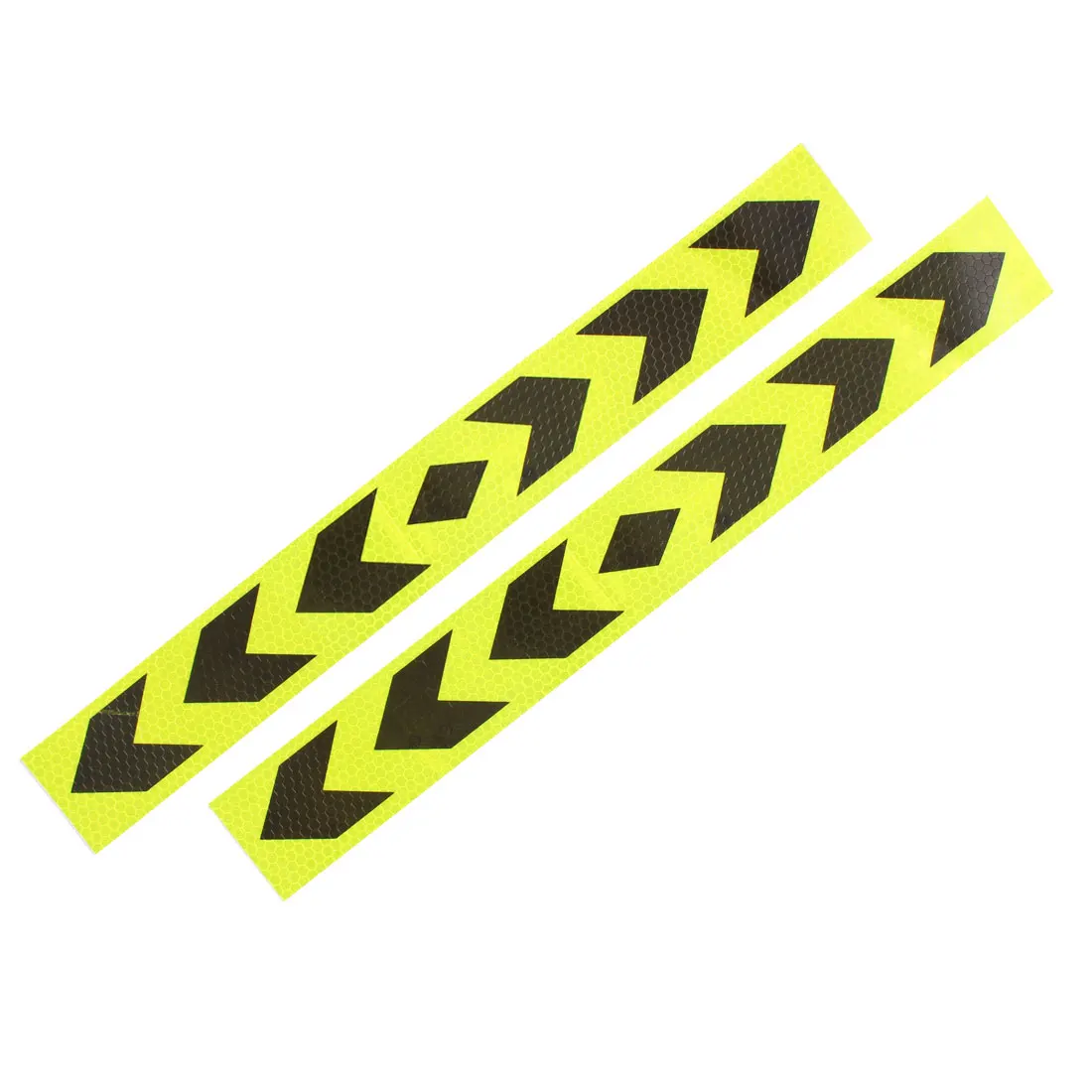 

X Autohaux 2 Pcs Arrows Printed Self Adhesive Type Car Reflective Warning Sign Sticker Tape Yellow Black